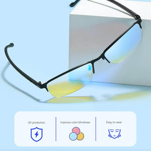 Color Blind Glasses for Men Women, Color Blindness Glasses, Colorblind Correcting Glasses, Flexible Weakness Glasses, Red Green Color Blindness Glasses with Storage Box - My Store