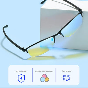 Color Blind Glasses for Men Women, Color Blindness Glasses, Colorblind Correcting Glasses, Flexible Weakness Glasses, Red Green Color Blindness Glasses with Storage Box