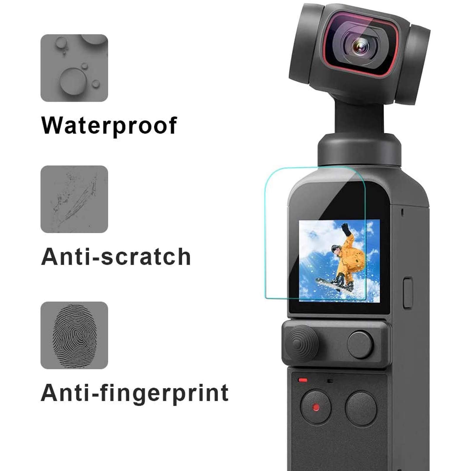 Buy now PCTC [4 pack] Lens+LCD Screen Protector Appliable for DJI Osmo Pocket 2 Camera, osmo pocket accessories 0.3mm 9H Hardness Ultra-Clear Tempered Glass Protector Film Guard Full Coverage Edge to Edge at indiglob india