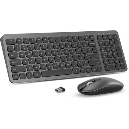 cimetech EasyTyping KF10 Wireless Keyboard and Mouse Combo, [Silent Scissor Switch Keys][Labor-Saving Keys] Ultra Slim Wireless Computer Keyboard and Mouse, Easy Setup for PC/Laptop/Windows - Wine Red