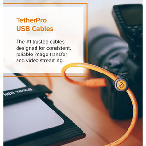 TetherPro USB-C to USB-C, 5Gbps Gen 1, 10' (3m), High-Visibility Orange