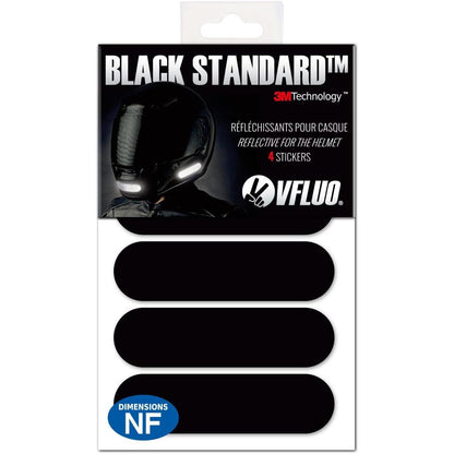 VFLUO - Kit 4 Retro Reflective Stripes Stickers for Mortorcyle Helmet - Stickers Approved to FR Dimension - High Visibility, 3M™ Technology - Discreet and design - Maximum Grip