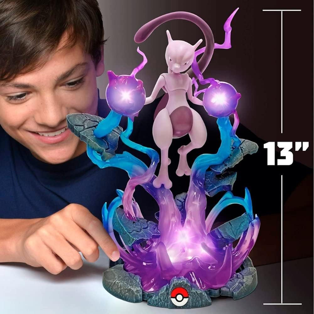 Buy now Jazwares Pokémon 13" Large Mewtwo Deluxe Collector Statue Figure - LED Light Effects - Officially Licensed - Authentic Collectible Pokemon Figure Gift for Kids and Adults - Ages 8+ at indiglob india