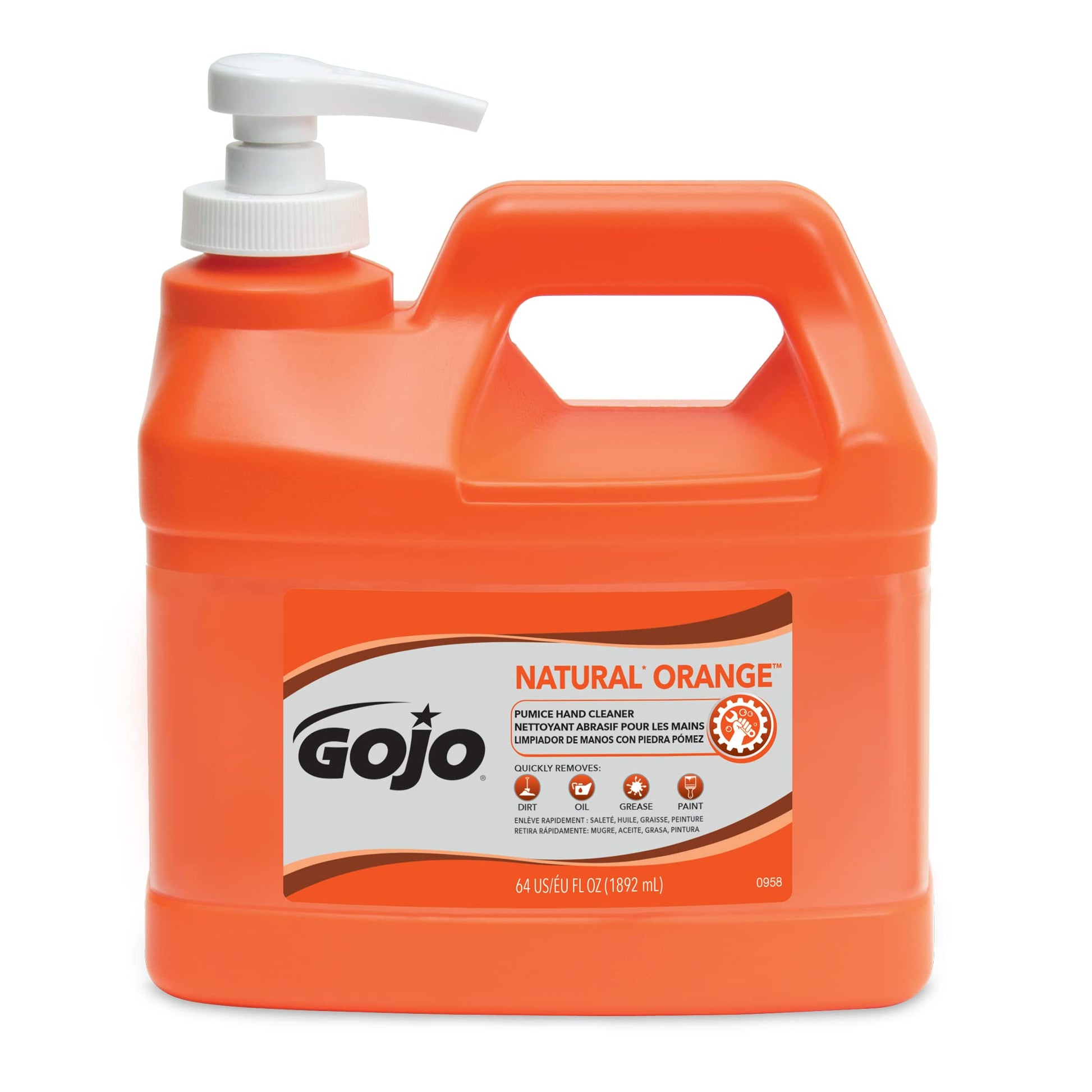 Buy now GOJO 095804 NATURAL ORANGE Pumice Hand Cleaner, Citrus, 0.5 gal Pump Bottle, 4/Carton Orange Citrus 64 Fl Oz (Pack of 1) at indiglob india
