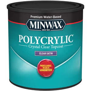 Minwax 233334444 Polycrylic Protective Wood Finish, Clear Satin, ½ Pint