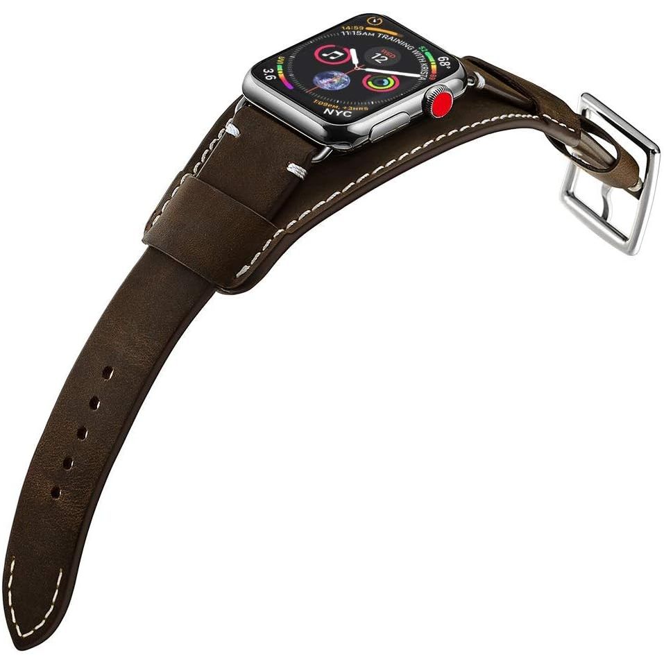 Buy now Leather Band Compatible with Apple Watch Series 9 8 45mm Bands, Genuine Leather Strap with Stainless Clasp for Watch Ultra 2 49mm/SE Series 7 6 5 4 3 2 45mm 44mm 42mm Band at indiglob india