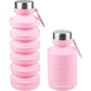 Nefeeko Collapsible Water Bottle, Reuseable BPA Free Silicone Foldable Water Bottles for Travel Gym Camping Hiking, Portable Leak Proof Sports Water Bottle with Carabiner