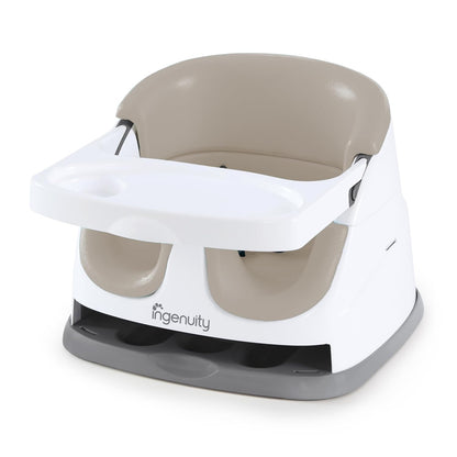Ingenuity Baby Base 2-in-1 Booster Feeding and Floor Seat with Self-Storing Tray - Cashmere