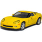 KINSMART 2007 Corvette Z06 5inch 1:36 Scale 5 Inch Die Cast Metal Model American Muscle Toy Car. Pullback Action (Yellow)