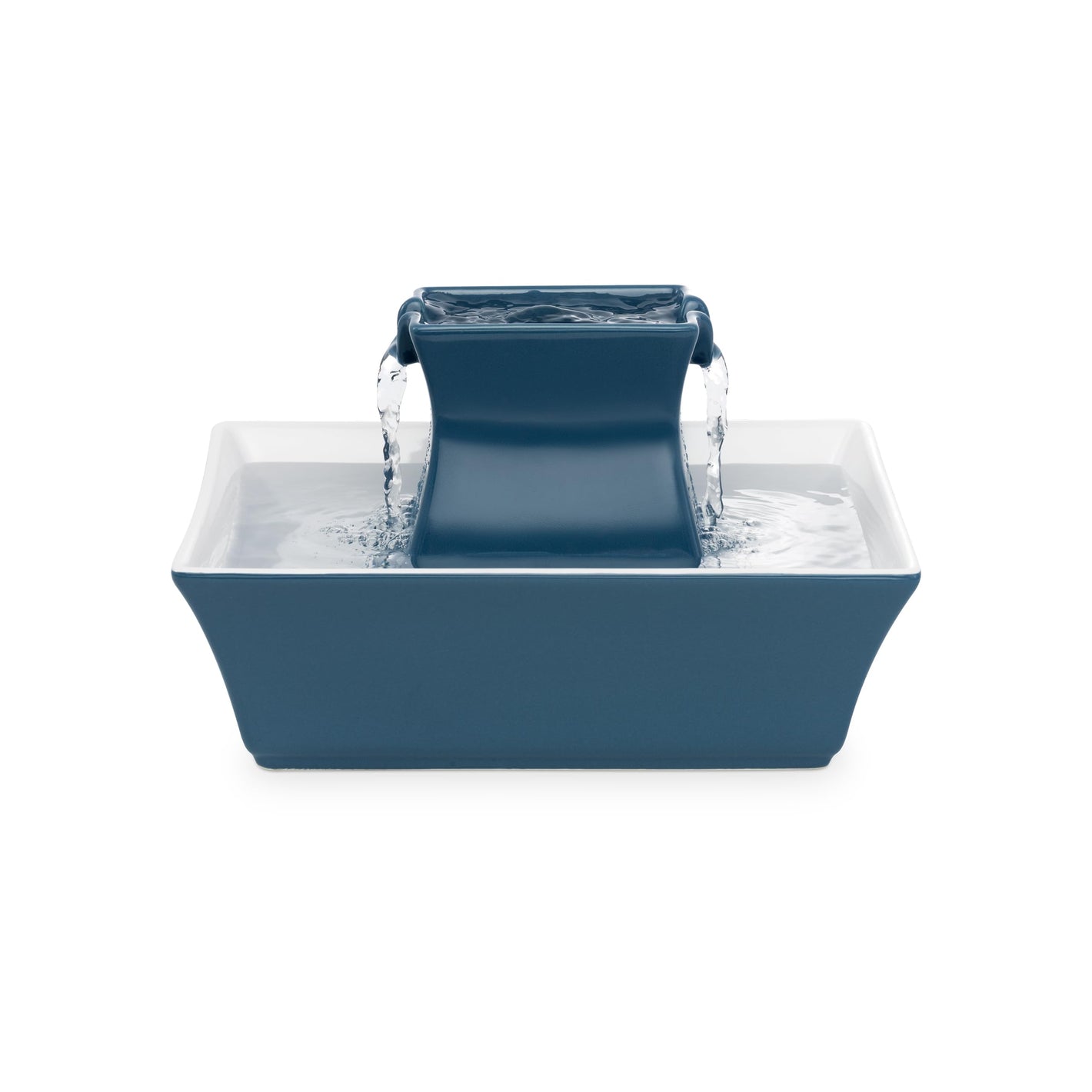 Buy now PetSafe Drinkwell Pagoda Fountain - Hygienic Ceramic Continuous Flowing Fountain - Elevated Upper Bowl & Double Free-Falling Stream Design - Minimalist Pet Hydration Station - 70 oz Capacity at indiglob india