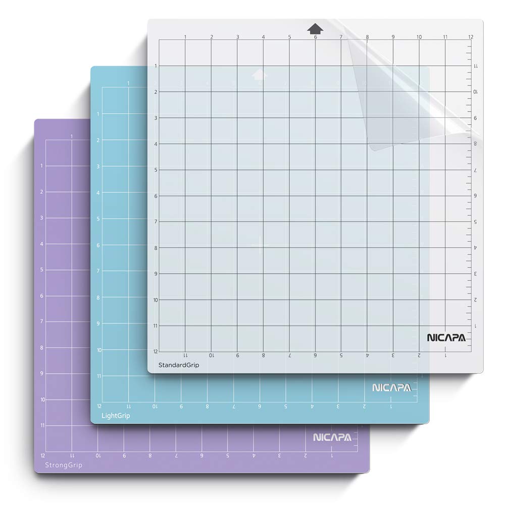 Buy now Nicapa StandardGrip Cutting Mat for Silhouette Cameo 4/3/2/1 (12x12 inch,3 pack) Standard Adhesive Sticky Quilting Cut Pads Replacement Accessories for Silhouette Cameo multicolor for Cameo 12*12 3pack Variety at indiglob india