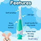 brush-baby BabySonic Infant and Toddler Electric Toothbrush for Ages 0-3 Years - Smart LED Timer and Gentle Vibration Provide a Fun Brushing Experience - Includes 2 Sensitive Brush Heads (Teal)