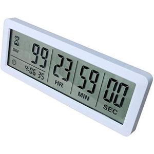 Digital 999 Days Countdown Clock Timer Magnetic Backing for Vacation Retirement Wedding Lab Kitchen Project Meeting(White)