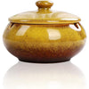 Lependor Ceramic Ashtray with Lids, Windproof, Cigarette Ashtray for Indoor or Outdoor Use，Ash Holder for Smokers,Desktop Smoking Ash Tray for Home Office Decoration - Blue - Yellow