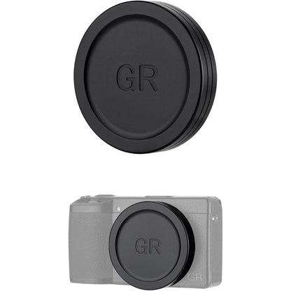 JJC Aluminum Lens Cap Cover Protector for Ricoh GR IIIx GR IIIx HDF GR3x HDF GR III GR III HDF GR3 HDF GR II GR2 with Soft EVA Interior -Black