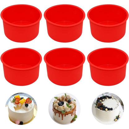 Silicone Mini Round Cake Molds, 4 Inch, Blue, Reusable, Non-Stick, Microwave, Oven, Freezer Safe