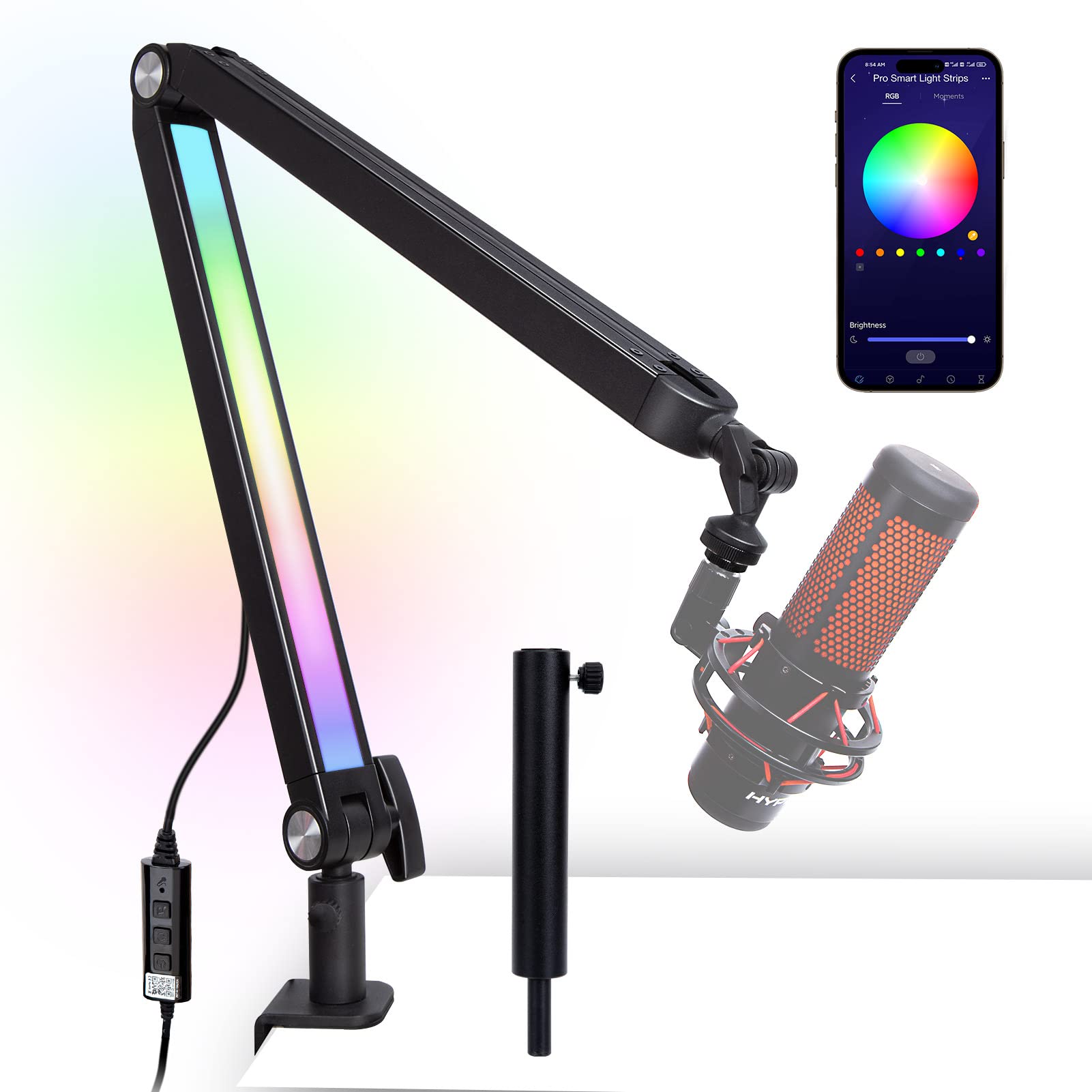 Buy now Microphone Wall Mount Boom Arm - Microphone Wall Mount for Mic holder，Horizontal Mounting Wall，Space Saving Desktop Metal Mic Stand Clamp by SUNMON at indiglob india