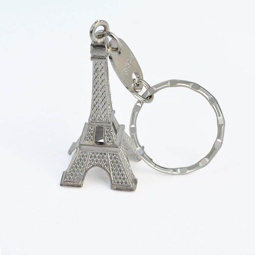 baotongle 15pcs Eiffel Tower Keyring, Paris Eiffel Tower Keychains 3-D Key Ring French Souvenirs Retro Adornment Cute Lovely Decorative Metal Craft Art Statue Model for Table Decor Gifts Silver - My Store