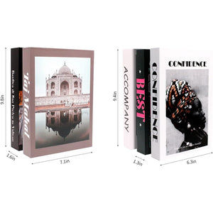 5 Pcs Decorative Books for Home Decor,Faux Books Set for Decoraion,Designer Fake Books for Bookshelf,Libros Decorativos for Living Room,Coffee Table Decor(Black red 7)