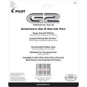 PILOT G2 Premium Retractable Gel-Ink Rolling Ball Pens, Bold Point (1.0mm), 1.0 Gel Pens, Assorted, 10-Pack - Ideal for School, Journaling, & Office Writing