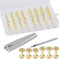 JUNESunShine 84Pcs, Copper Rivets and Burrs, #9 and #12 Burrs Setter, Leather Rivets Fastener Install Setting Tool with 4mm Leather Hole Punch Cutter for Belts Wallets Collars Leather Working Supplies