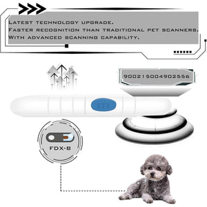 Smoostart Microchip Scanner, 1000 Records Increased Huge Data Storage Upload to PC, Scanning Distance and Speed Increase, Only Compatible with FDX-B/EMID (15/10) Digits Microchips