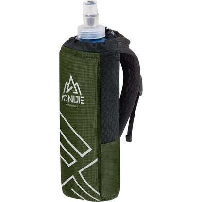 AONIJIE Quick Grip Handheld Water Bottle for Running, Hand Strap Hydration Pack with 500ml Handheld Soft Flask Water Bottle (Black)