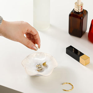 Ceramic Jewelry Dish, Leaf Tray, Key Holder, Small Ring Dish, Plate, Trinket Catchall, Nightstand Decor for Entryway Table, Room Decor