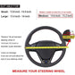 Universal Genuine Leather Steering Wheel Cover Hand Sewing Breathable Design 15 Inch DIY Cowhide Car Steering Wrap Black