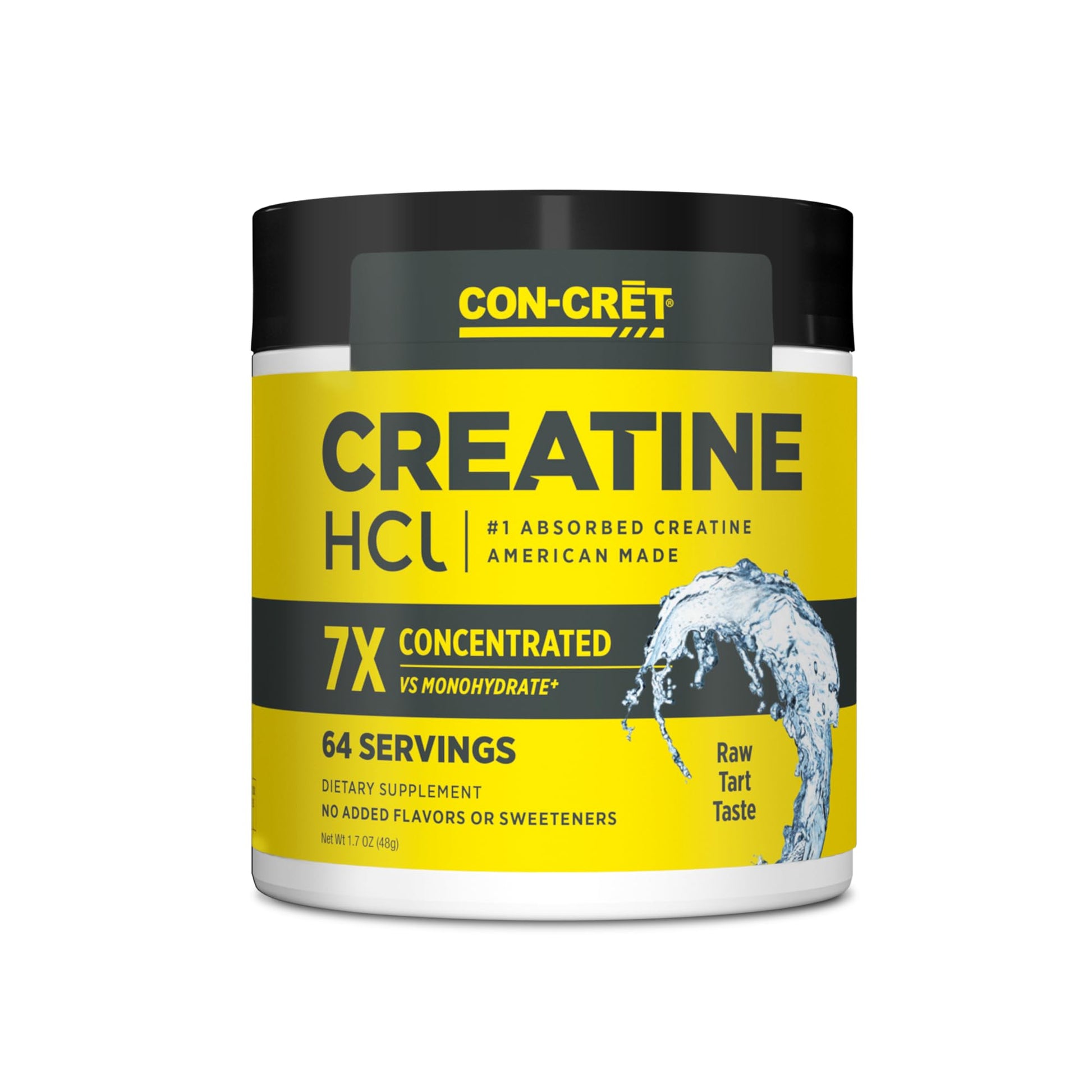 Buy now CON-CRET Creatine HCl Powder | Muscle, Cognitive, Cellular Energy Support | No Bloating or Cramps | USA Made & NSF Certified | Lemon Lime (64 Serving) Raw Unflavored 64 Servings (Pack of 1) at indiglob india