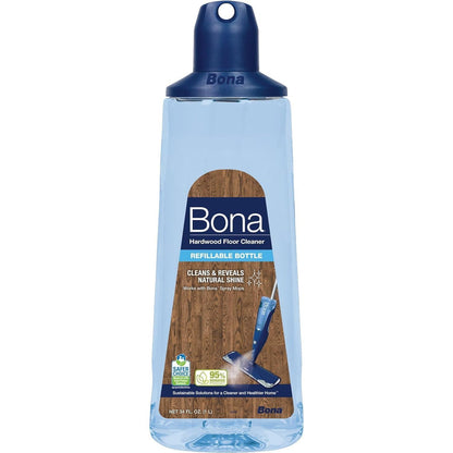 Bona Hardwood Floor Cleaner Spray Mop Cartridge - 34 fl oz - Unscented - Refillable - Residue-Free Floor Cleaning Solution for Bona Spray Mops for Wood Floors