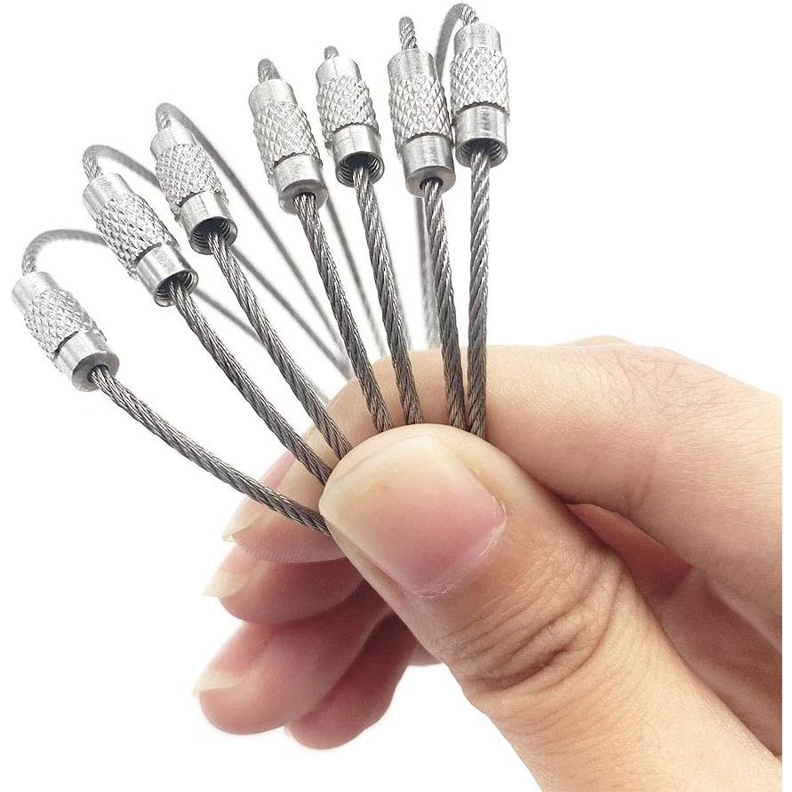 Buy now sunseek 20 Pack Wire Keychain Cables, 6 inch Stainless Steel Cable Keyrings Key Holder, Large Key Ring Loops for Outdoor, Hiking, Hanging Luggage Tags, Keys and ID Tag Keepers, Silver, 6inchs at indiglob india