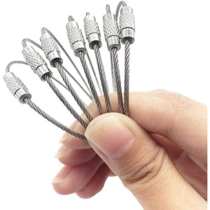 Buy now sunseek 20 Pack Wire Keychain Cables, 6 inch Stainless Steel Cable Keyrings Key Holder, Large Key Ring Loops for Outdoor, Hiking, Hanging Luggage Tags, Keys and ID Tag Keepers, Silver, 6inchs at indiglob india