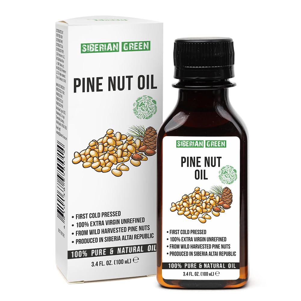 Buy now Siberian Pine Nut Oil | 100% Natural Extra Virgin Cold Pressed 100 ml / 3.4 fl oz | Unrefined Raw No-GMO Vegan | Exclusive Healthy Diet Food Grade at indiglob india