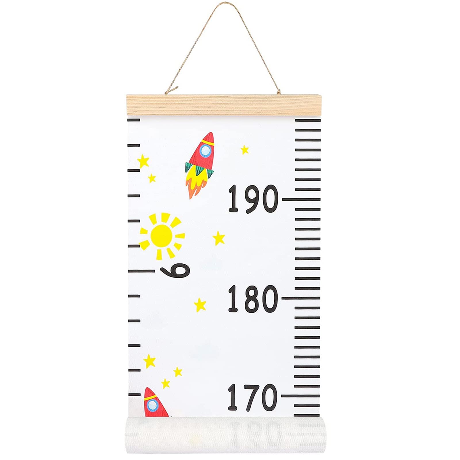 Buy now Mibote Baby Growth Height Chart Handing Ruler Wall Decor for Kids, Canvas Removable Height Growth Chart 79" x 7.9" (Black & White) at indiglob india