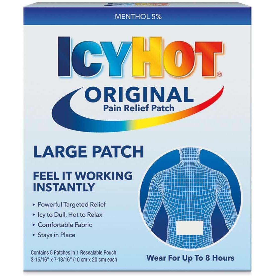 Icy Hot Extra Strength Medicated Patch Large, 5 Count
