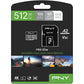 PNY P-SDUX512U3100PRO-GE 512GB PRO Elite Class 10 U3 V30 microSDXC Flash Memory Card - 100MB/s, Class 10, U3, V30, A2, 4K UHD, Full HD, UHS-I, Micro SD