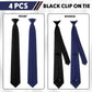 4 Pcs Men's Clip-on Ties Solid Color Men's Tie Pre Tied Clip on Ties for Man Clip on Necktie Button Ties