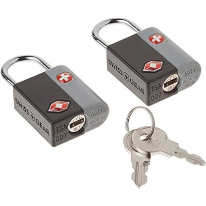SwissGear TSA-Approved Travel Sentry Luggage Locks - Set of 2 Mini Locks with 2 Keys, Red, One Size