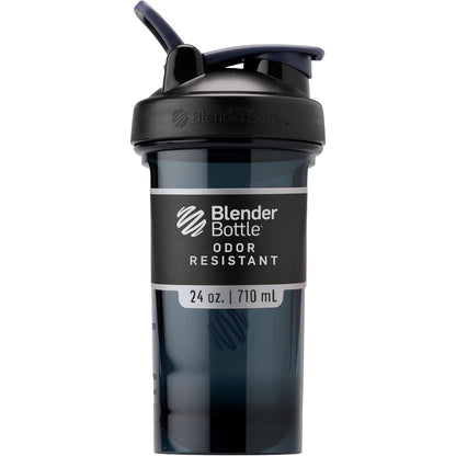 BlenderBottle Shaker Bottle Pro Series Perfect for Protein Shakes and Pre Workout, 24-Ounce, Black