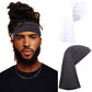 Leeven 2 Pieces Wide Elastic Loc Cap and Long Braid Cover for Full Hair, Stocking Sleep - Black