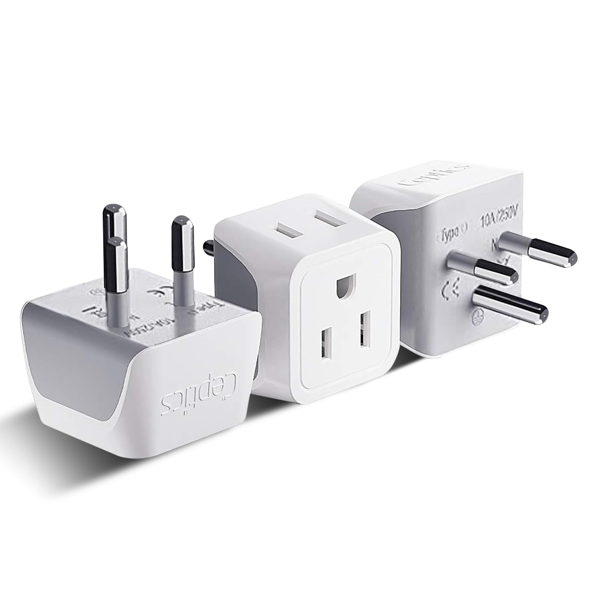 Buy now Ceptics Schuko Germany, France Plug Adapter, Dual Input - Ultra Compact Light Weight - Usa to Russia, South Korea Travel Adaptor Plug - Type E/F (3 Pack) Type O - Thailand 3 Pack at indiglob india