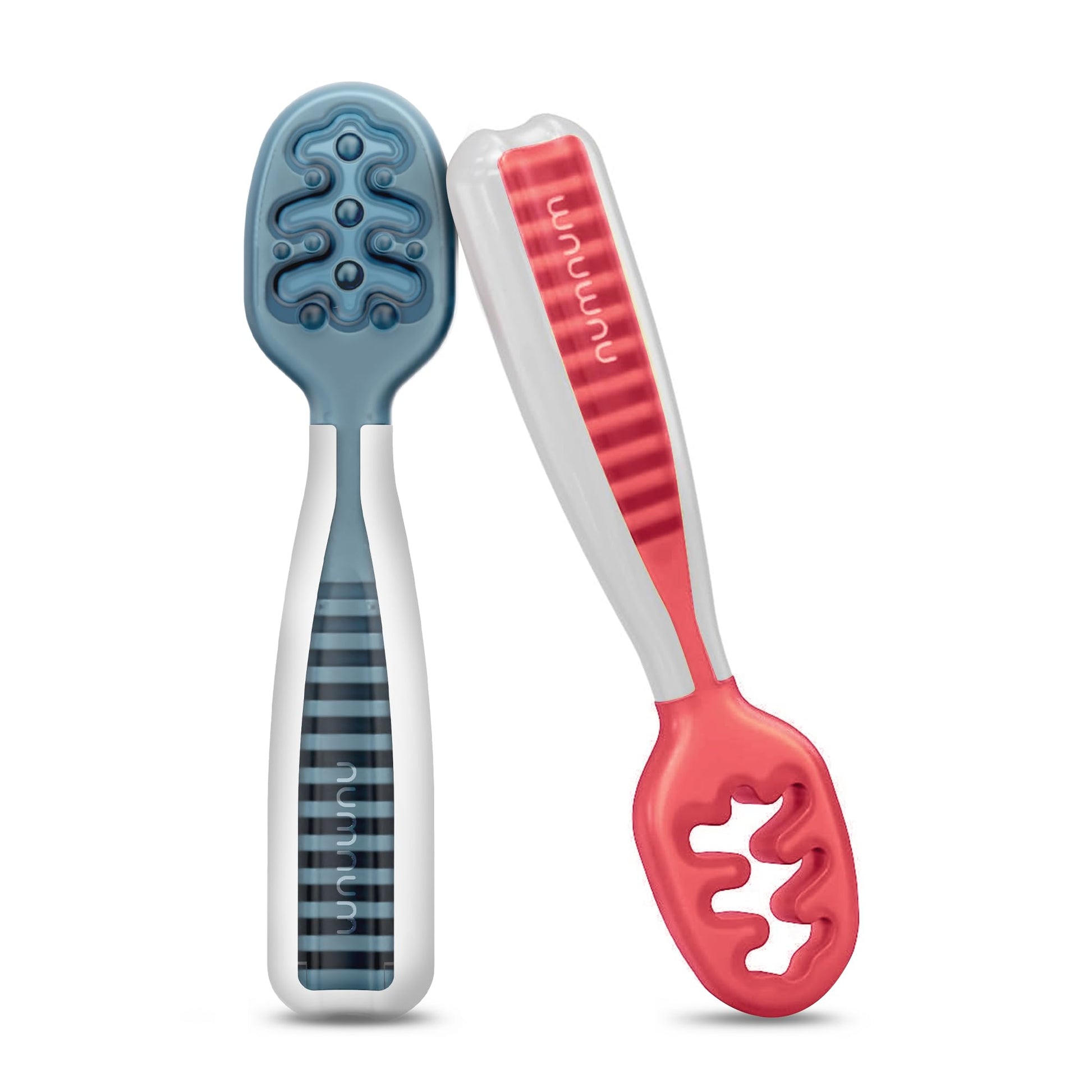 Buy now NumNum Baby Spoons Set, Baby Essentials Pre-Spoon GOOtensils for 6+ Months, First Stage Self-Feeding Spoons for Baby Led Weaning (BLW), Silicone Toddler Utensils, BPA-Free, 2 Pack Gray/Green at indiglob india