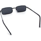 SA106 Mens Retro Vintage Narrow Rectangular Pimp Metal Sunglasses