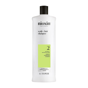 Nioxin System 2 Scalp + Hair Thickening Shampoo for Natural Hair with Progressed Thinning | Cleanse & Boost Hair Density with Niacinamide & Biotin
