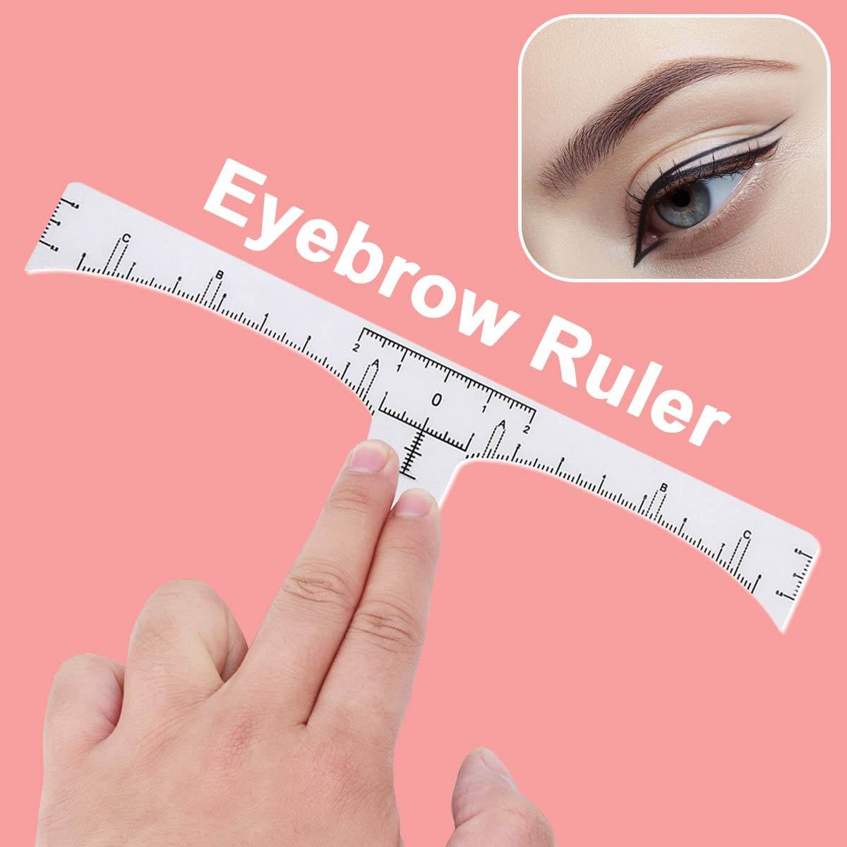 100 Pack Eyebrow Ruler, KINGMAS Disposable Brow Ruler Microblading Adhesive Eyebrow Sticker Stencil Guide Measuring Tool - My Store