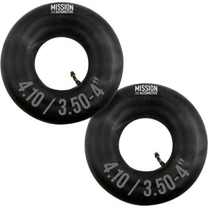 Mission Automotive Replacement Tire Inner Tubes - 2 Pack - Fits 4.10/3.50-4 Inch Wheels - Great for Wheelbarrows, Dollies, Lawn Mowers, Yard Trailers and Other Outdoor Equipment