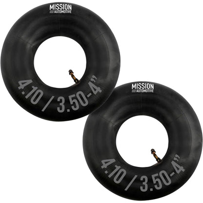 Mission Automotive Replacement Tire Inner Tubes - 2 Pack - Fits 4.10/3.50-4 Inch Wheels - Great for Wheelbarrows, Dollies, Lawn Mowers, Yard Trailers and Other Outdoor Equipment
