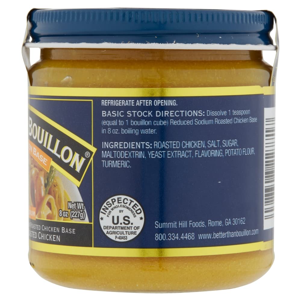 Buy now Better Than Bouillon Reduced Sodium Roasted Chicken Base, Made with Seasoned Roasted Chicken & Less Sodium, 38 Servings Per Jar 8 Ounce (Pack of 2) at indiglob india