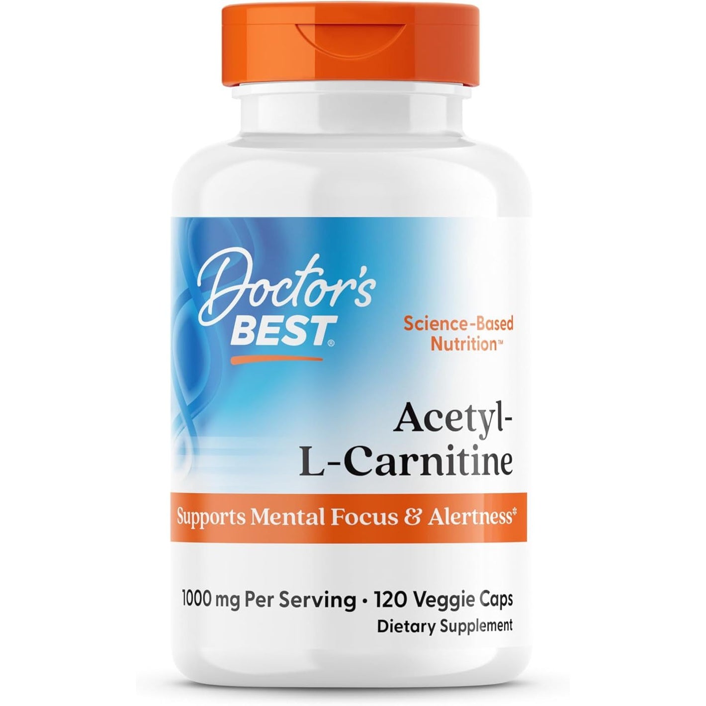 Doctors Best Acetyl-L-Carnitine, Supports Mental Focus & Alertness, Non-GMO, Gluten Free, Soy Free, Vegan 120 Veggie Caps